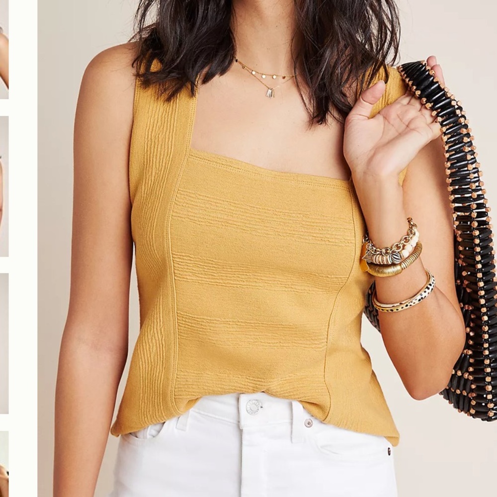 Maeve by Anthropologie yellow cross back top sleeveless